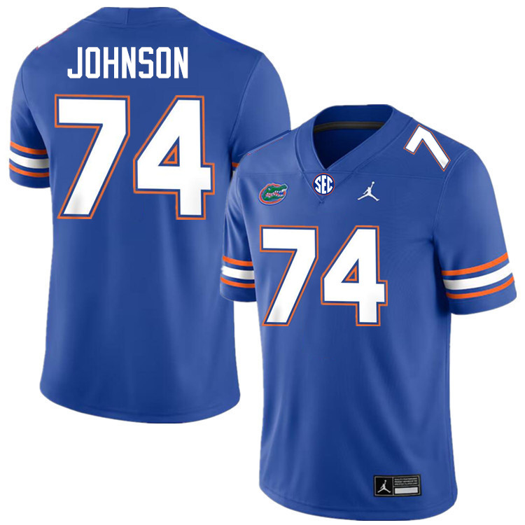 Fred Johnson Florida Jersey,Florida Gators #74 Fred Johnson Jersey Youth Uniforms-Royal